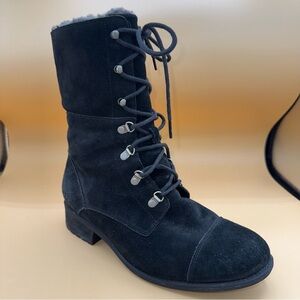 UGG Gradin Women's Black Suede Lace-Up Boots, Size 11, EUC